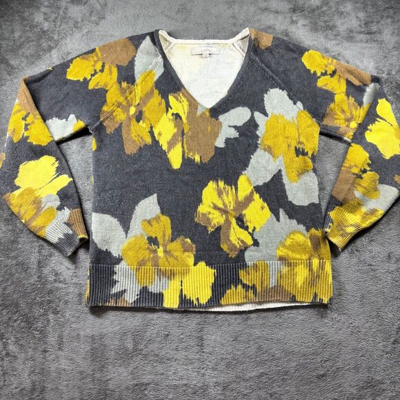 Loft Sweater Lot of 4 Stripes Floral Ladybug Pink Yellow Gray Size Large C131 - Picture 11 of 16